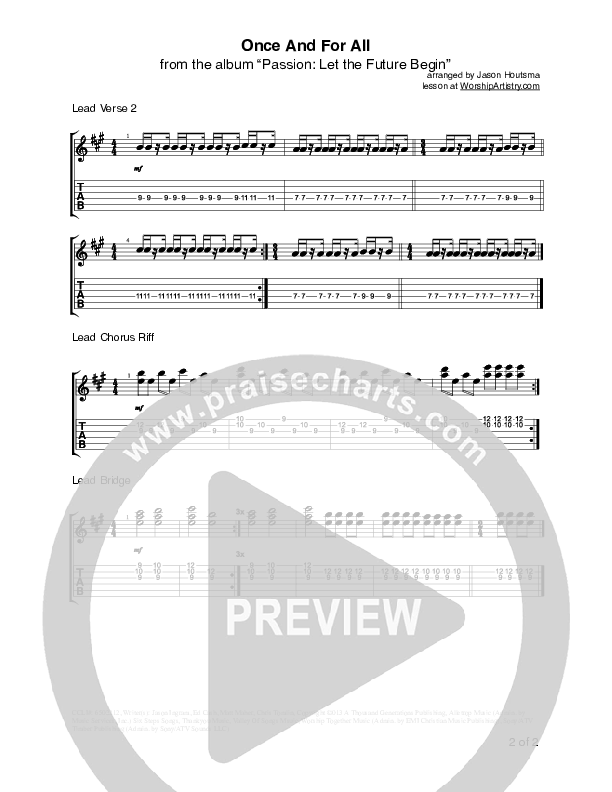 Once And For All Guitar Tab (Chris Tomlin / Passion)