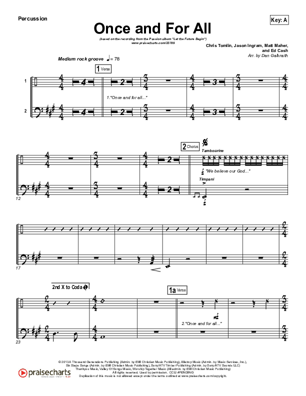 Once And For All Percussion (Chris Tomlin / Passion)