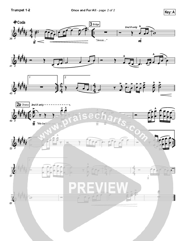 Once And For All Trumpet 1,2 (Chris Tomlin / Passion)