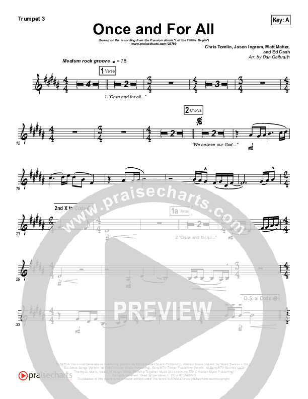 Once And For All Trumpet 3 (Chris Tomlin / Passion)