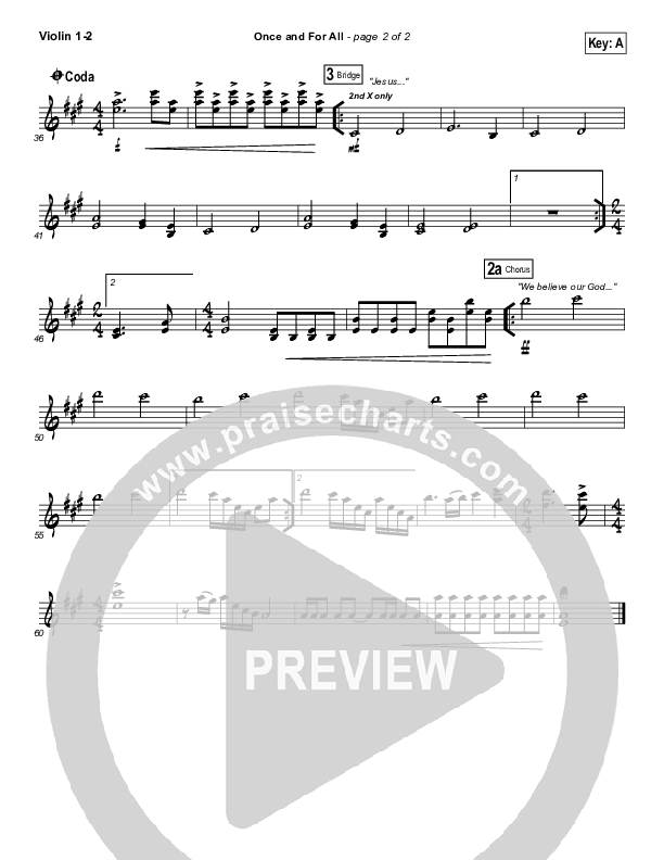 Once And For All Violin 1/2 (Chris Tomlin / Passion)