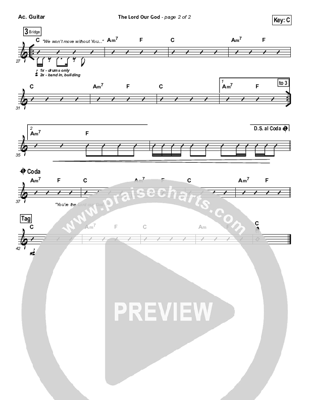 The Lord Our God Acoustic Guitar (Kristian Stanfill / Passion)