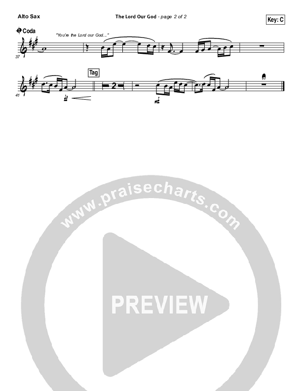 The Lord Our God Alto Sax (Kristian Stanfill / Passion)