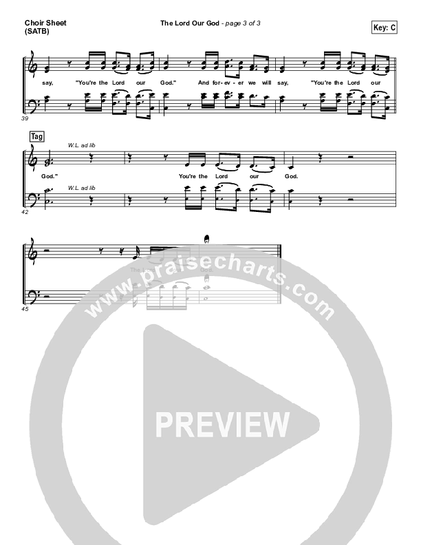 The Lord Our God Choir Sheet (SATB) (Kristian Stanfill / Passion)