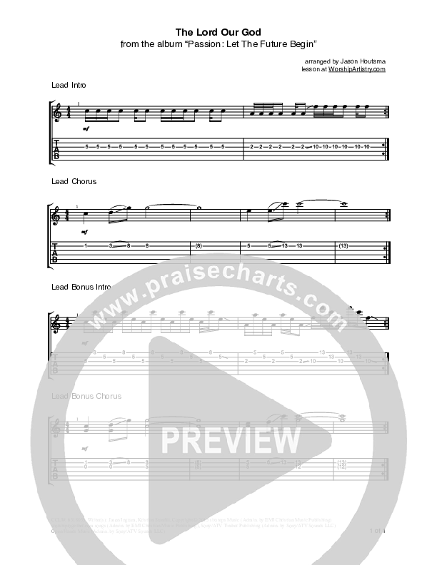 The Lord Our God Guitar Tab (Kristian Stanfill / Passion)