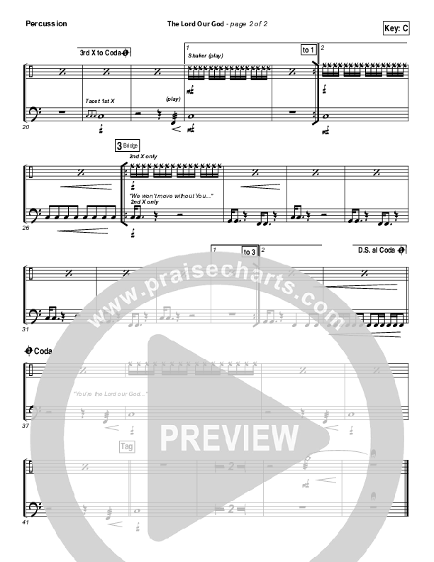 The Lord Our God Percussion (Kristian Stanfill / Passion)