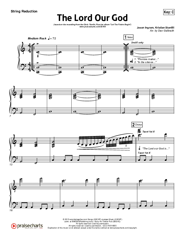 The Lord Our God String Pack (Kristian Stanfill / Passion)