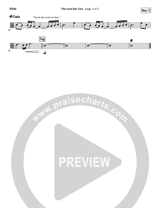 The Lord Our God Viola (Kristian Stanfill / Passion)