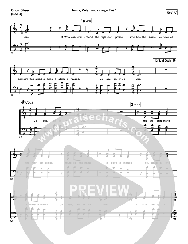 Jesus Only Jesus Choir Sheet (SATB) (Matt Redman / Passion)