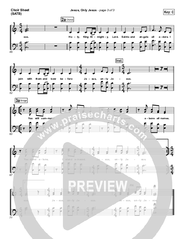 Jesus Only Jesus Choir Sheet (SATB) (Matt Redman / Passion)