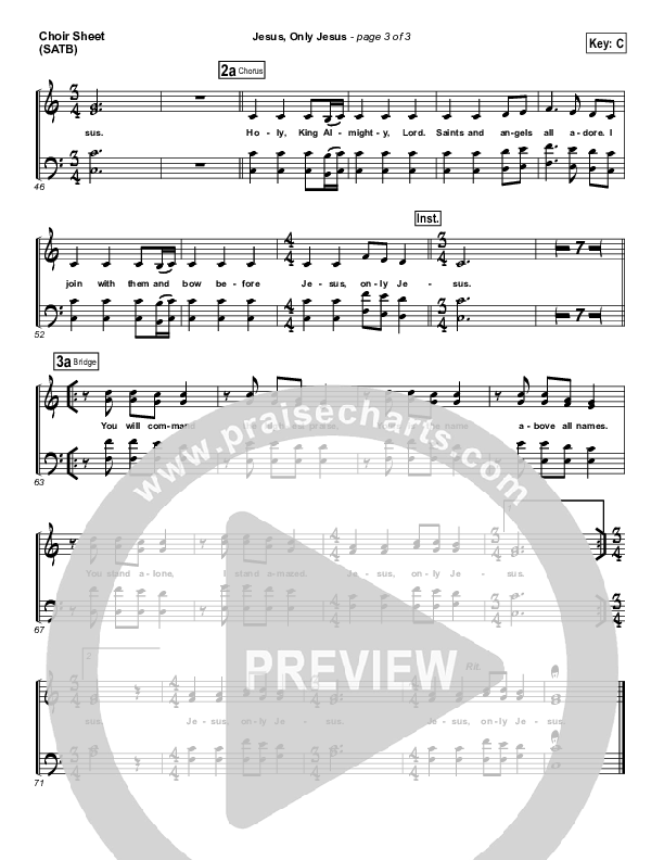 Jesus Only Jesus Choir Vocals (SATB) (Matt Redman / Passion)