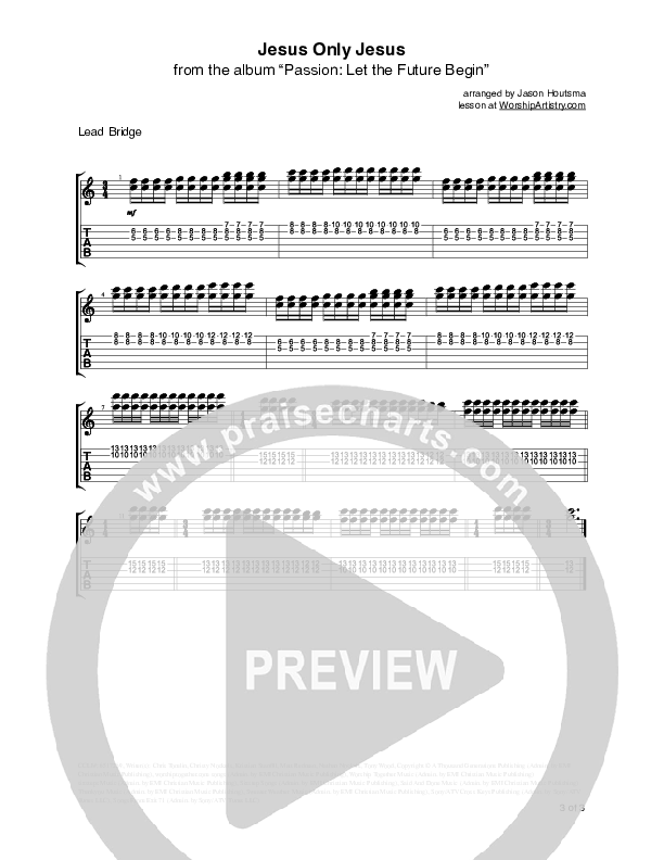 Jesus Only Jesus Guitar Tab (Matt Redman / Passion)