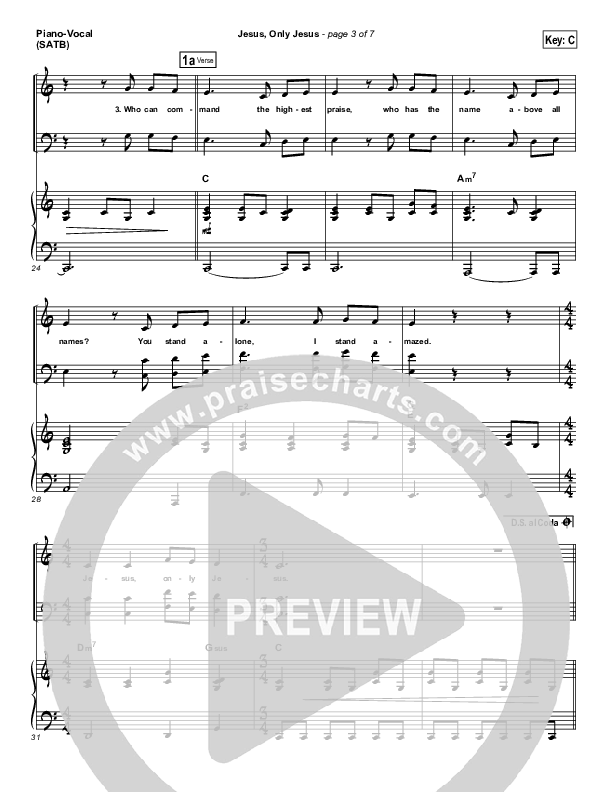 Jesus Only Jesus Piano/Vocal (SATB) (Matt Redman / Passion)