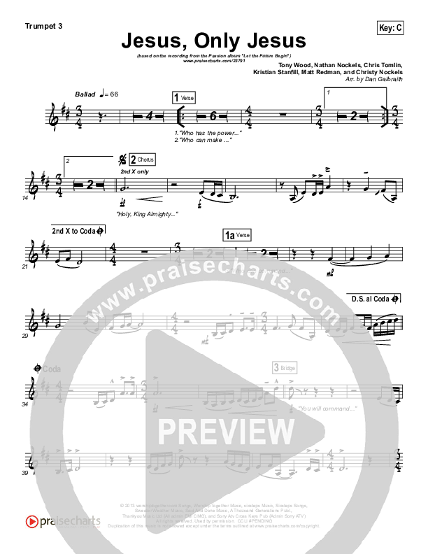 Jesus Only Jesus Trumpet 3 (Matt Redman / Passion)