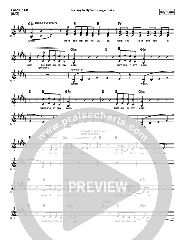 Burning In My Soul Lead Sheet (SAT) (Passion / Brett Younker)