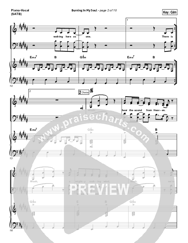 Burning In My Soul Piano/Vocal (Passion / Brett Younker)