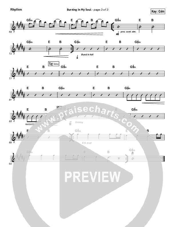 Burning In My Soul Rhythm Chart (Passion / Brett Younker)