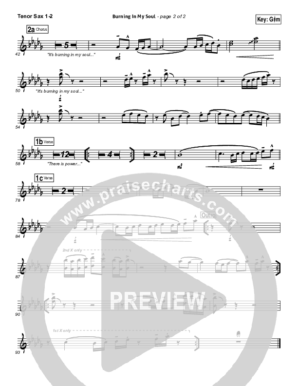 Burning In My Soul Tenor Sax 1/2 (Passion / Brett Younker)