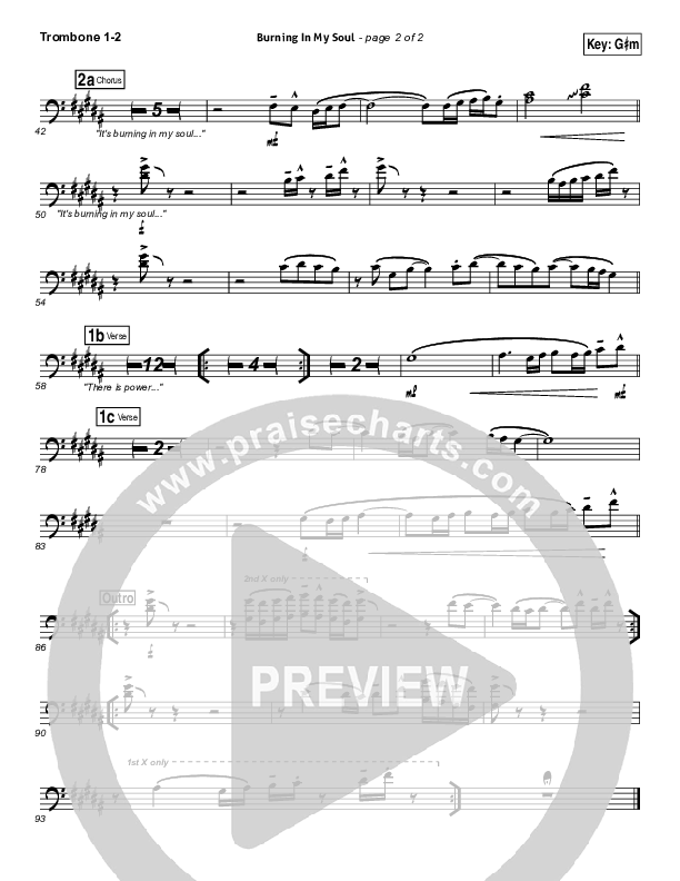 Burning In My Soul Trombone 1/2 (Passion / Brett Younker)