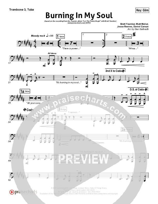 Burning In My Soul Trombone 3/Tuba (Passion / Brett Younker)