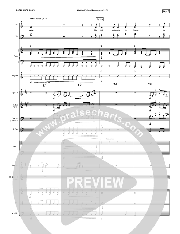 We Glorify Your Name Conductor's Score (Chris Tomlin / Passion)