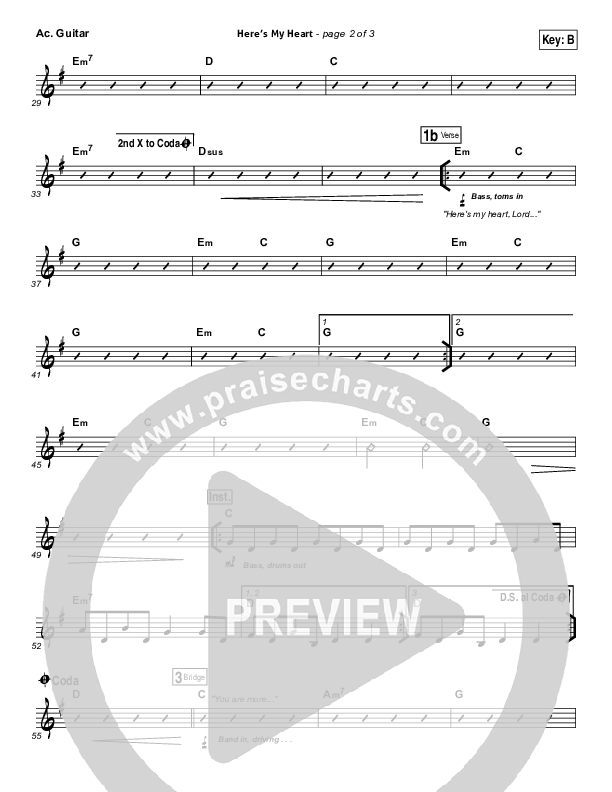 Here's My Heart Acoustic Guitar (David Crowder / Passion)