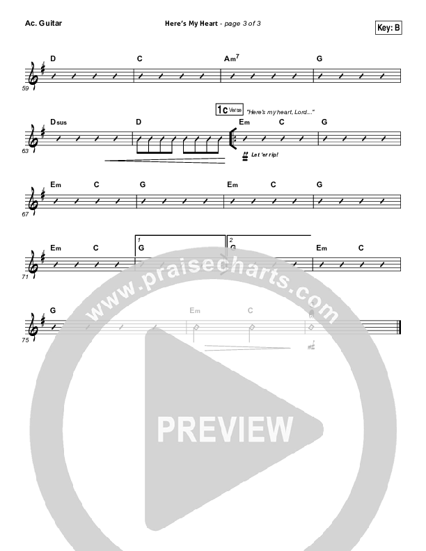 Here's My Heart Acoustic Guitar (David Crowder / Passion)