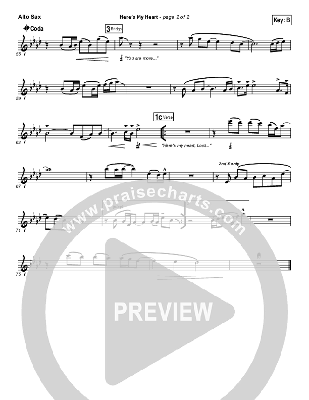 Here's My Heart Alto Sax (David Crowder / Passion)