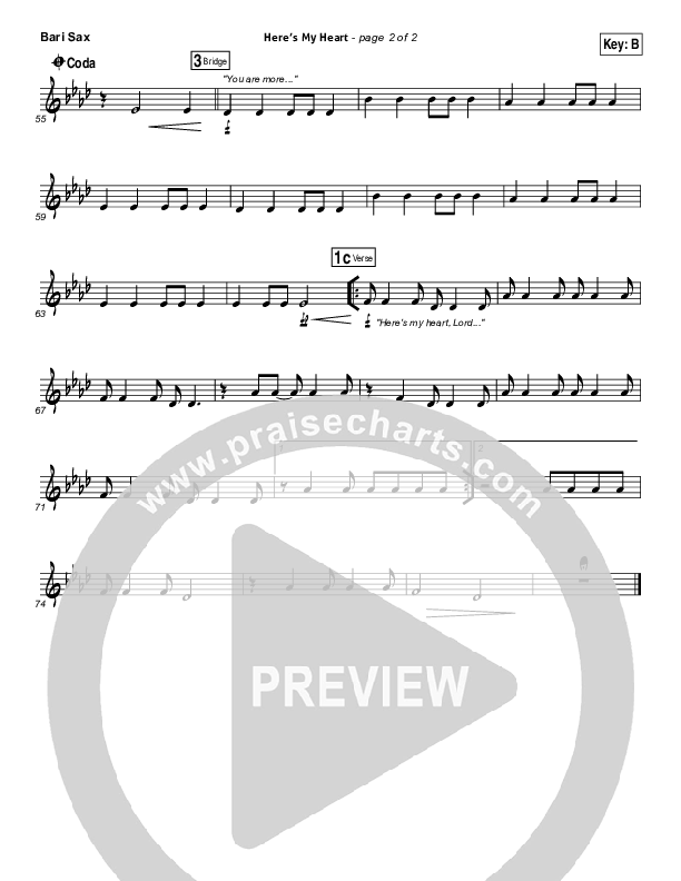 Here's My Heart Bari Sax (David Crowder / Passion)