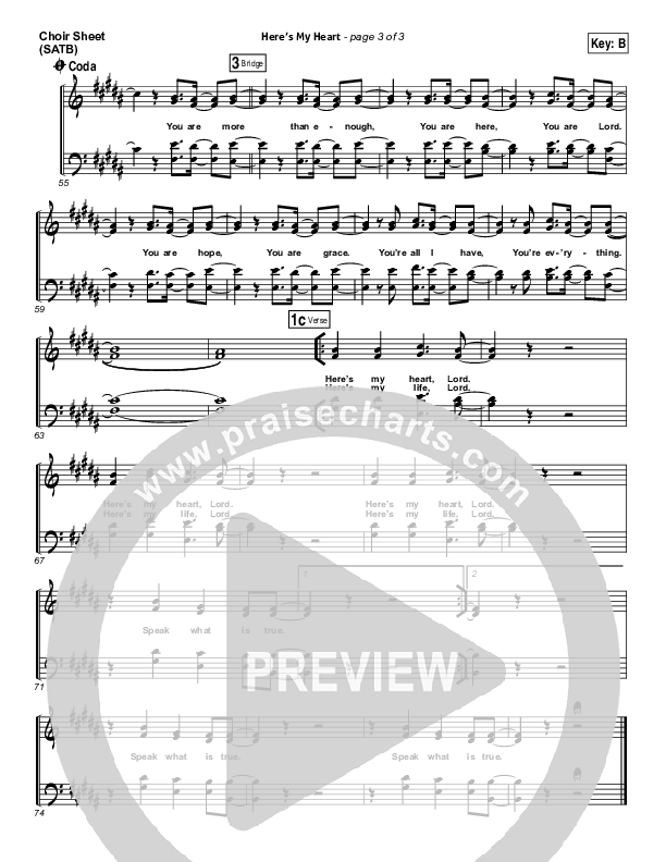 Here's My Heart Choir Sheet (SATB) (David Crowder / Passion)