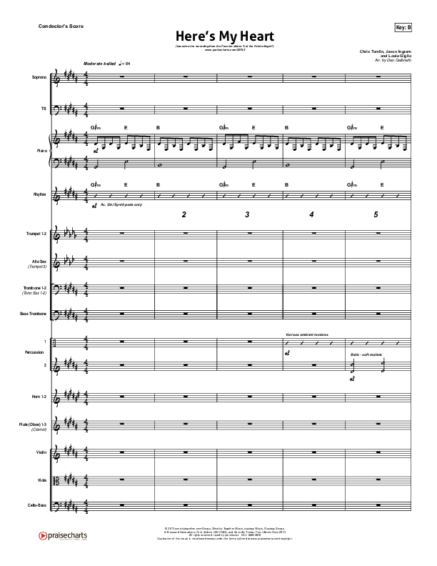 Here's My Heart Conductor's Score (David Crowder / Passion)
