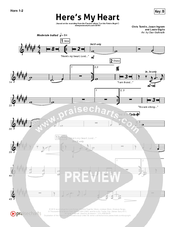 Here's My Heart Brass Pack (David Crowder / Passion)