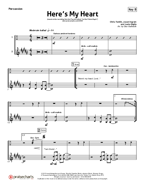 Here's My Heart Percussion (David Crowder / Passion)