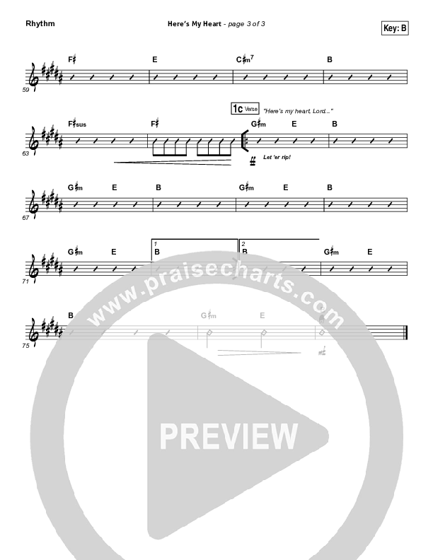 Here's My Heart Rhythm Chart (David Crowder / Passion)