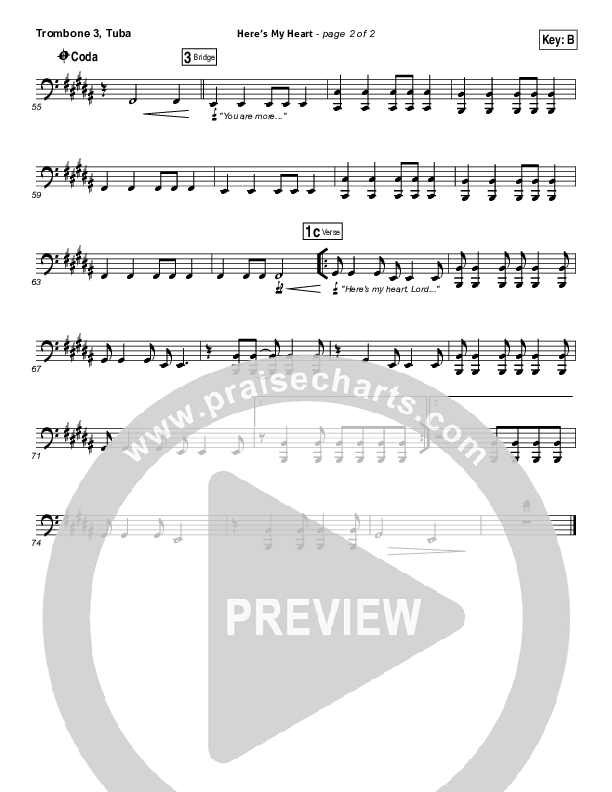 Here's My Heart Trombone 3/Tuba (David Crowder / Passion)