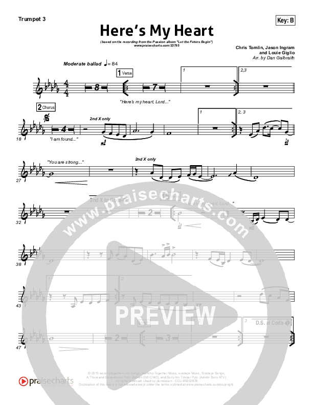 Here's My Heart Trumpet 3 (David Crowder / Passion)