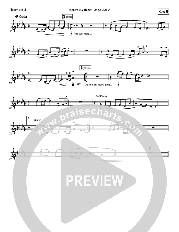 Here's My Heart Trumpet 3 (David Crowder / Passion)