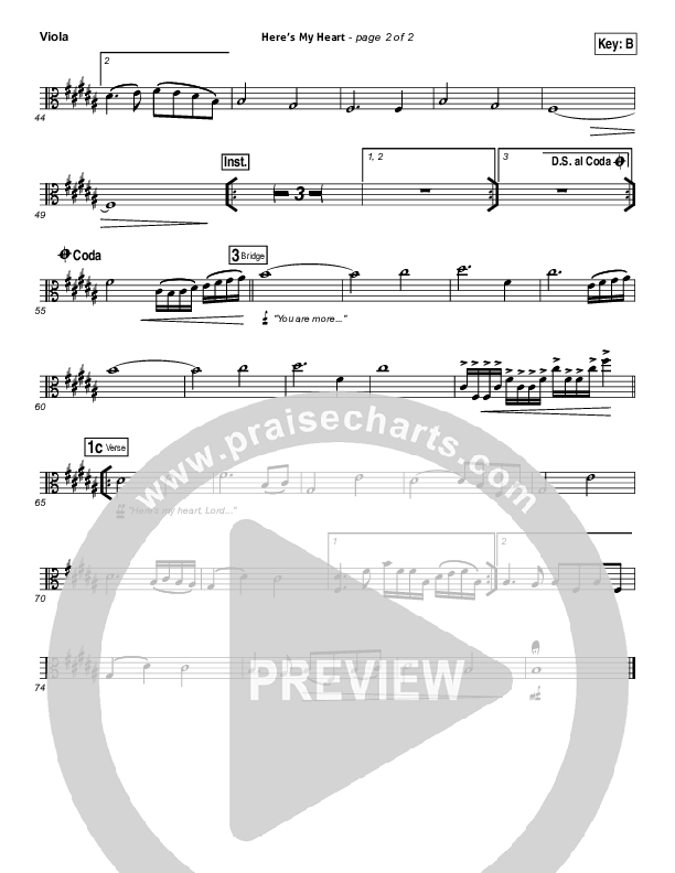 Here's My Heart Viola (David Crowder / Passion)