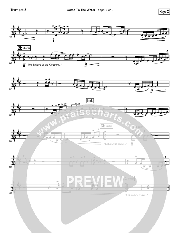 Come To The Water Trumpet 3 (Kristian Stanfill / Passion)