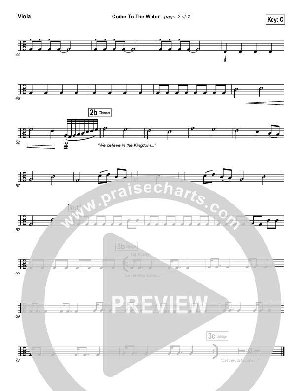 Come To The Water Viola (Kristian Stanfill / Passion)