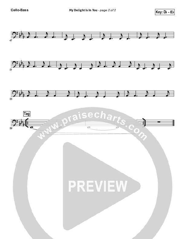 My Delight Is In You Cello/Bass (Christy Nockels / Passion)