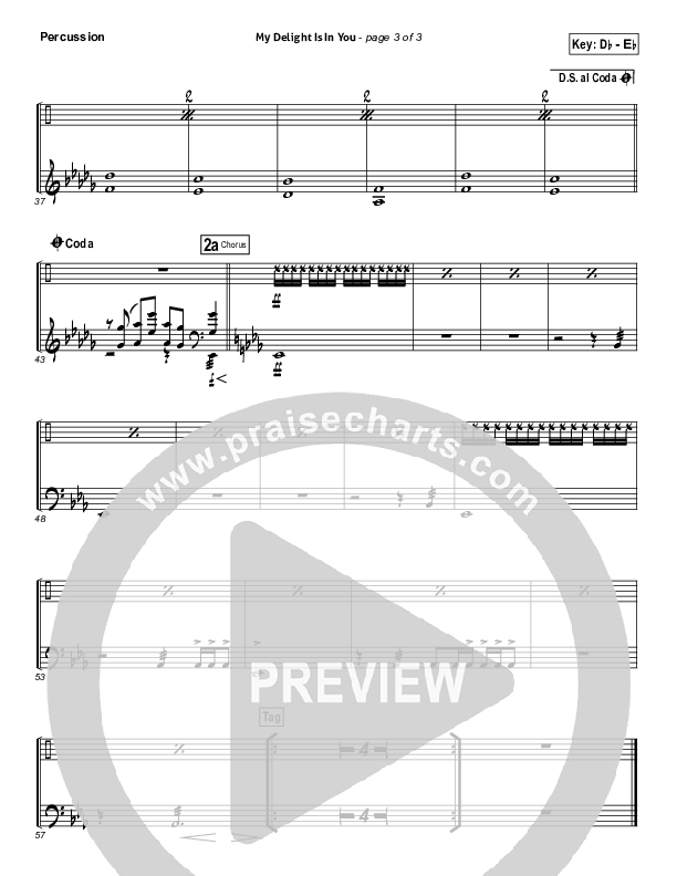 My Delight Is In You Percussion (Christy Nockels / Passion)