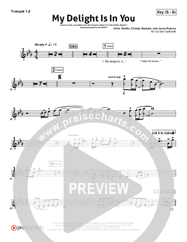 My Delight Is In You Brass Pack (Christy Nockels / Passion)