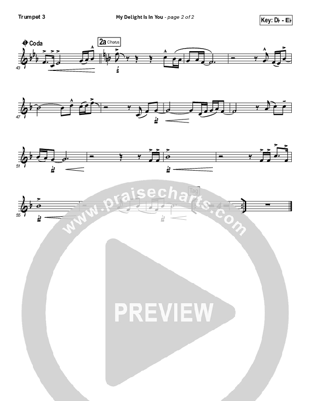 My Delight Is In You Trumpet 3 (Christy Nockels / Passion)