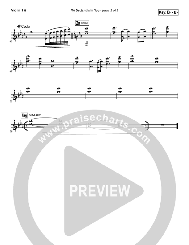 My Delight Is In You Violin 1/2 (Christy Nockels / Passion)