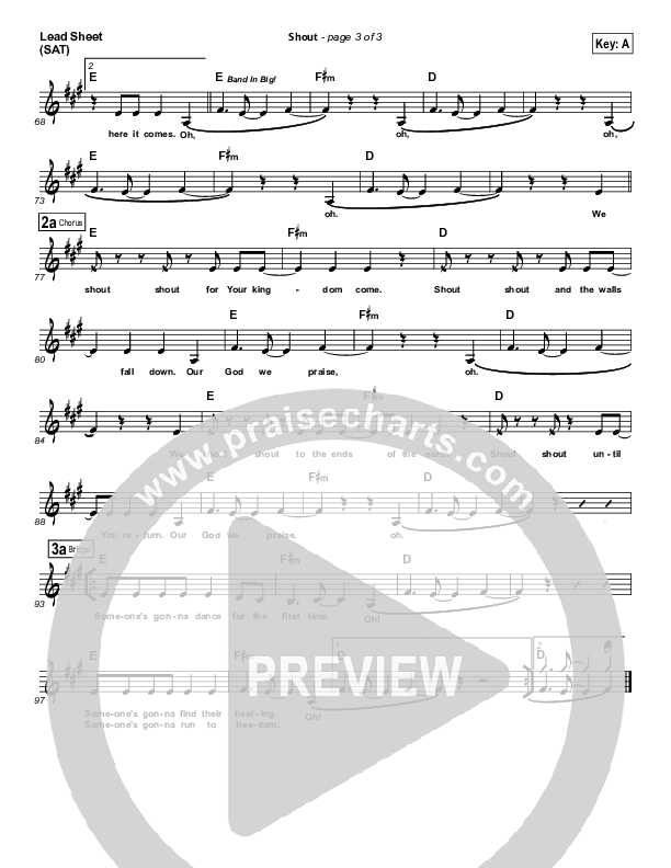 Shout Lead Sheet (SAT) (Chris Tomlin / Passion)