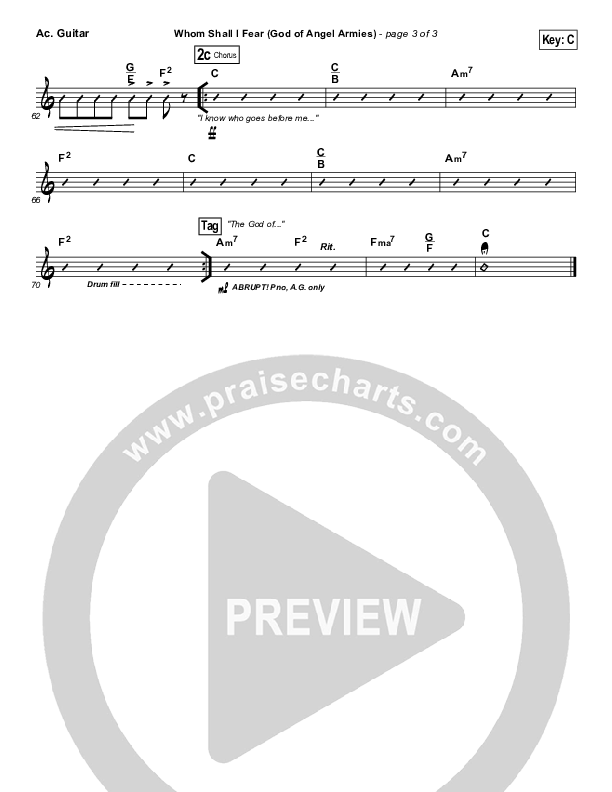 Whom Shall I Fear (God Of Angel Armies) Acoustic Guitar (Chris Tomlin / Passion)