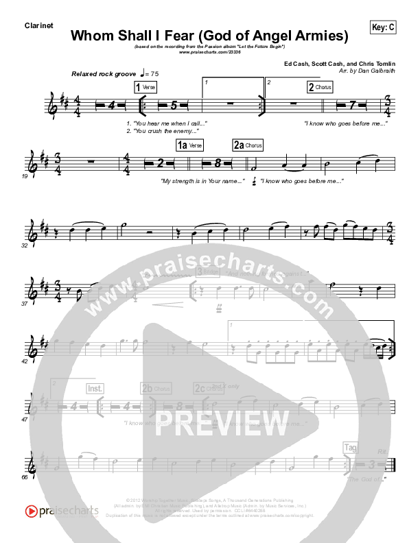 Whom Shall I Fear (God Of Angel Armies) Wind Pack (Chris Tomlin / Passion)