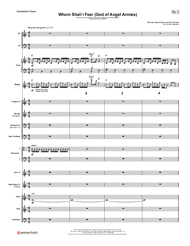 Whom Shall I Fear (God Of Angel Armies) Conductor's Score (Chris Tomlin / Passion)