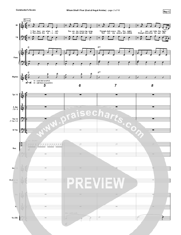 Whom Shall I Fear (God Of Angel Armies) Conductor's Score (Chris Tomlin / Passion)